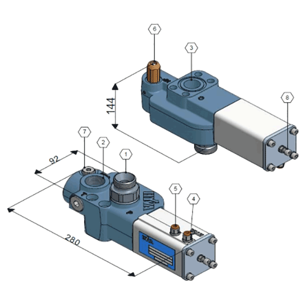 Клапан управления подъемом HT-SAE-1220-250-P1″ (установка на цилиндр)