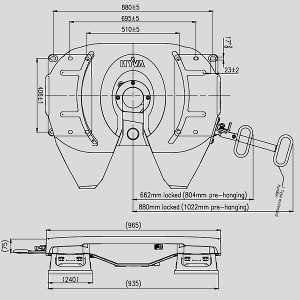 Седельно-сцепное устройство HYVA 3.5″ H-190mm U=38,5t D=260kN