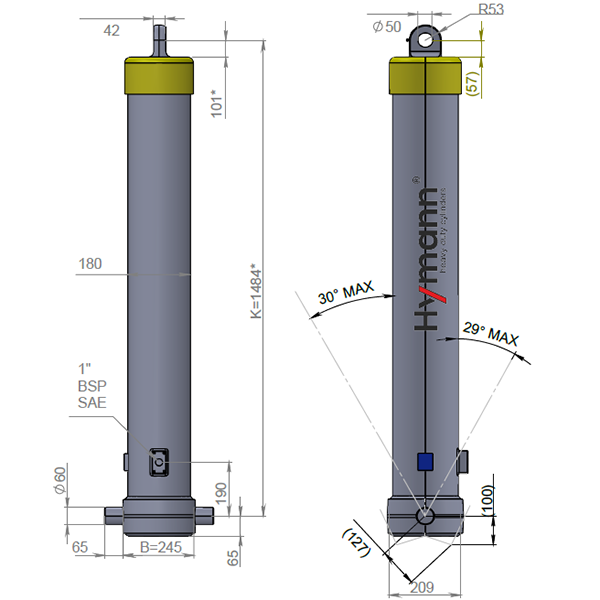 Цилиндр FE 157-4-04660-019-K1484-HC HYMANN