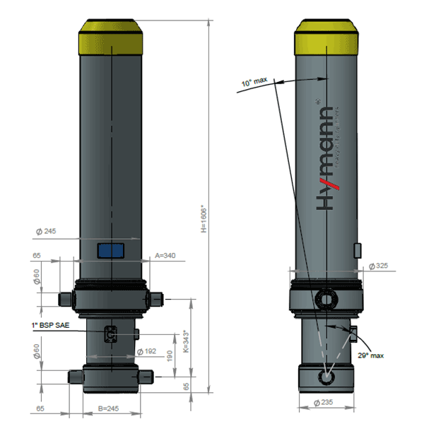 Цилиндр FC 169-5-06230-000A-K0343-HC HYMANN