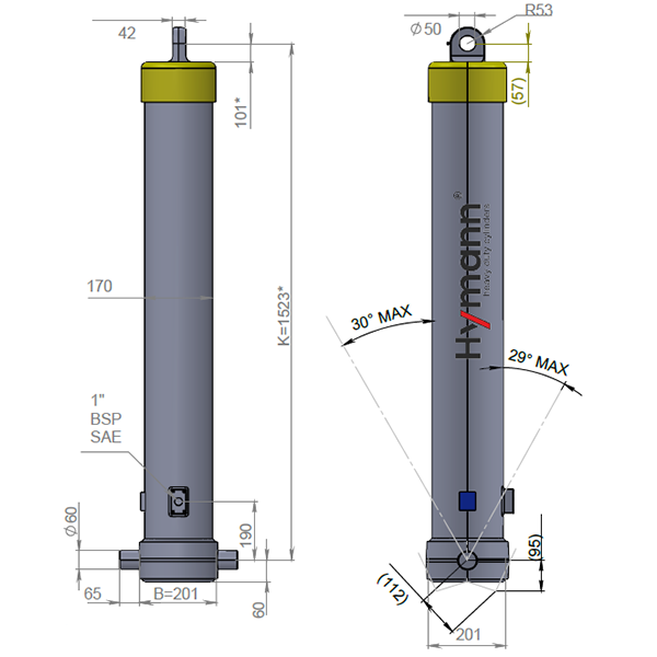 Цилиндр FE 149-4-04980-001-K1523-HC HYMANN