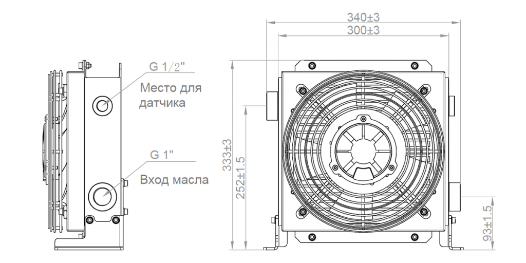 Теплообменник для гидросистем, мод. ASK15DC02N rail 24V DC (0,21 kW)